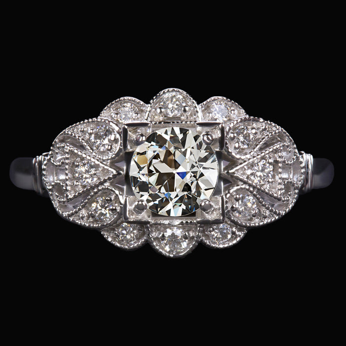 Diamond Round Old Cut Wedding Ring