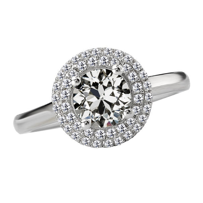 Diamond Old Miner Halo Anniversary Ring Gold