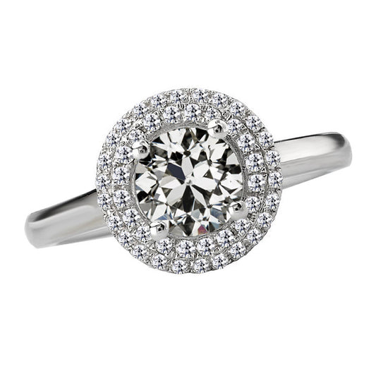 Diamond Old Miner Halo Anniversary Ring Gold