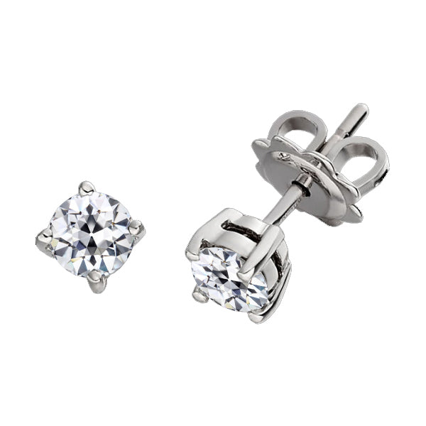 natural round diamond 2ct earring front view