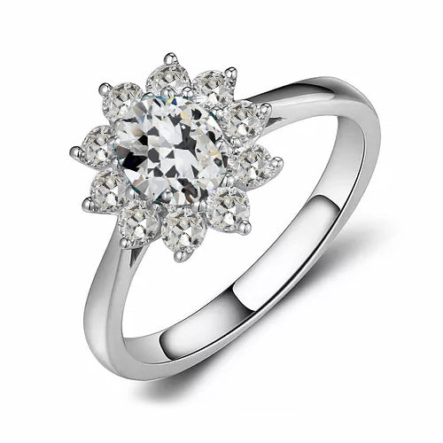 natural round diamond 3ct ring front view