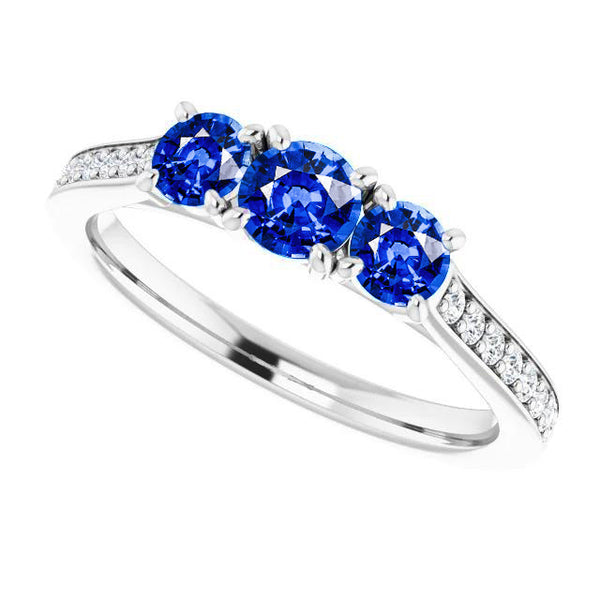 Diamond Sapphire Ring  Setting Women Jewelry