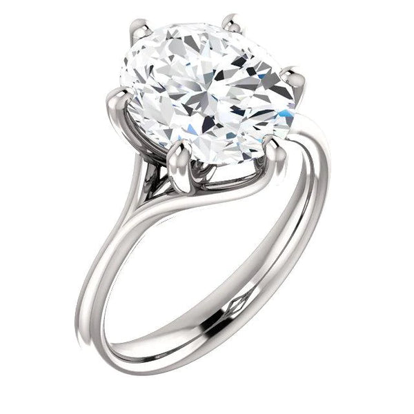 Diamond Solitaire Cathedral Setting Engagement Ring Women Jewelry