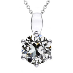 Diamond Solitaire Gold Pendant 3.50 Ct Necklace Old Miner