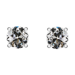 Real Diamond Solitaire Studs Old Miner Earrings 4 Prong 5 Carats