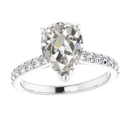 Diamond Solitaire Ring With Accents Round & Pear Old Miner 5.50 Carats
