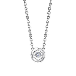Diamond Solitaire Women Necklace Pendant 0.50 Carat White Gold 14K