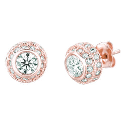 Diamond Stud Earrings 3 Carats 14K Pink