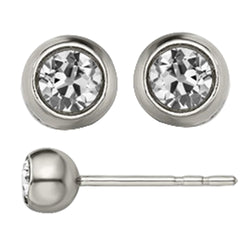2 Ct Mined Natural Real Diamond ( Not Lab Grown ) Stud Earrings Round Old Cut Bezel Set
