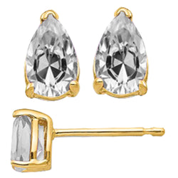 Natural Diamond Studs Pear Shaped Old Miner Yellow Gold Earrings 5 Ct