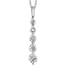 Diamond Journey Pendant 4.10 Carats Ladies Jewelry White Gold 14K