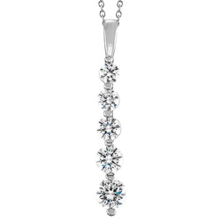 Diamond Journey Pendant Five Stone 4.10 Carats Ladies Jewelry New