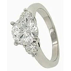Diamonds 3 Stone Anniversary Ring 2.30 Ct. White Gold 14K