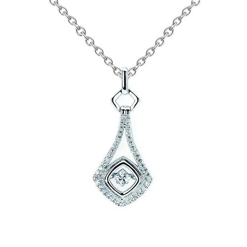 Natural Earth Mined Diamonds Pendant Necklace Ladies 1.5 Carats Sparkling Diamonds
