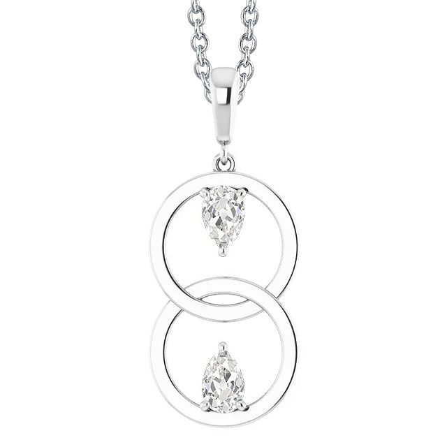 Double Circle Diamond Pendant Old Miner 2 Stone