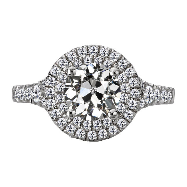 natural round diamond 3.50ct ring front view