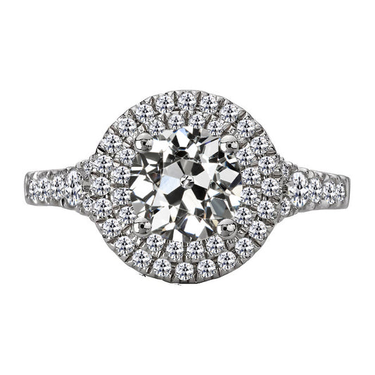 natural round diamond 3.50ct ring front view