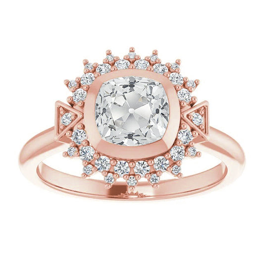 natural round diamond 5ct watch front view