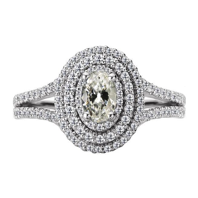 Double Halo Ring Old Miner Cut Diamond