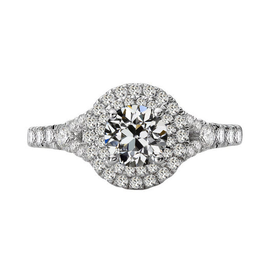 natural round diamond 5ct ring front view