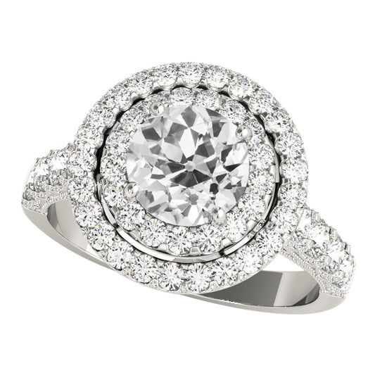 natural round diamond 6ct ring front view