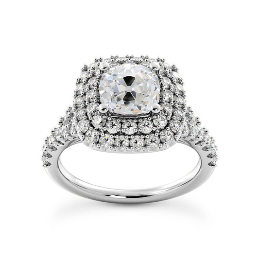 Double Halo Ring With Accents