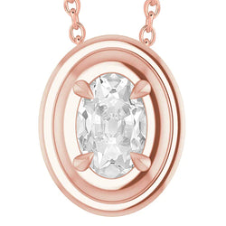 Eagle Claw Prongs Genuine Natural Earth Mined Diamond Pendant Oval Old Miner 5 Carats Rose Gold