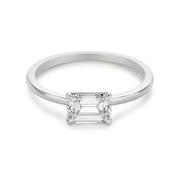 Eagle Claw Prongs Emerald Cut Solitaire Diamond Classic Ring