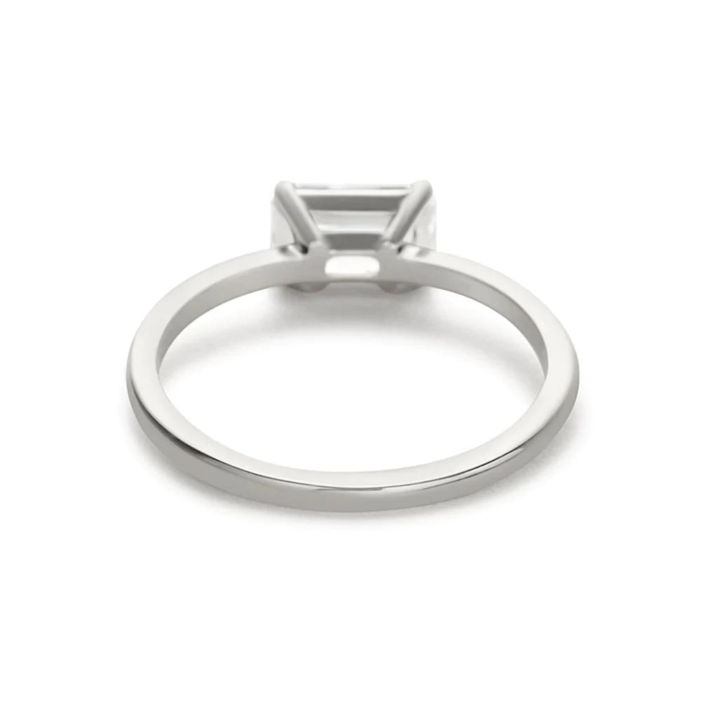 Eagle Claw Prongs Emerald Cut Solitaire Diamond 