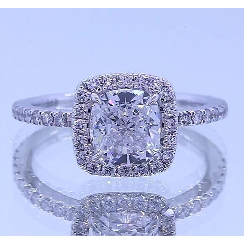 Eagle Claw Prongs Halo Cushion Anniversary Diamond Ring 3.50 Carats