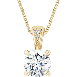 Eagle Claws Diamond Pendant Necklace With Chain Sparkling Yellow Gold