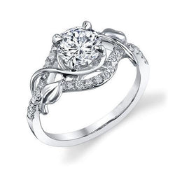Real  Eagle Claws Round Diamond Engagement Ring 1.75 Carats White Gold 14K