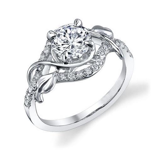 Eagle Claws Round Diamond Engagement Ring 1.75 Carats White Gold 14K