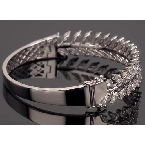 Elegant Custom Jewelry Women Diamond Bangle Marquise