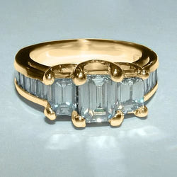 Real  Emerald Cut Diamond Engagement Ring 3.60 Carats Ladies Jewelry New