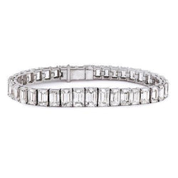 Emerald Cut 10.50 Carats Lab Grown Diamonds Tennis Bracelet Gold White New