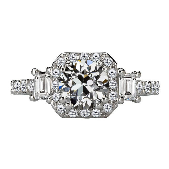 Old Miner Diamond Halo Wedding Ring