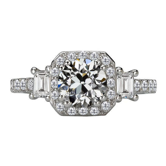 natural round diamond 6.50ct ring front view