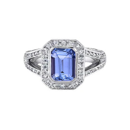  New High Quality Emerald Tanzanite Diamonds  Fancy Ring New