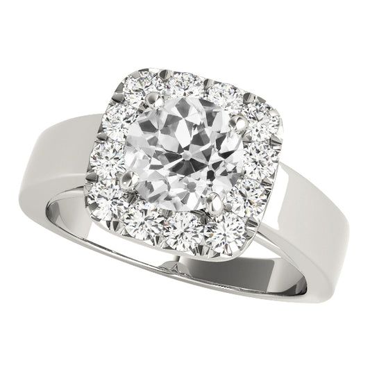 Engagement Halo Round Old Mine Cut