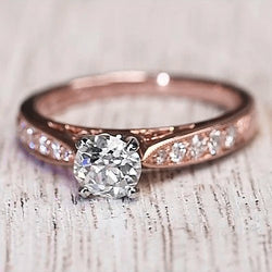 Engagement Ring 1.50 Carats 14K Rose Gold