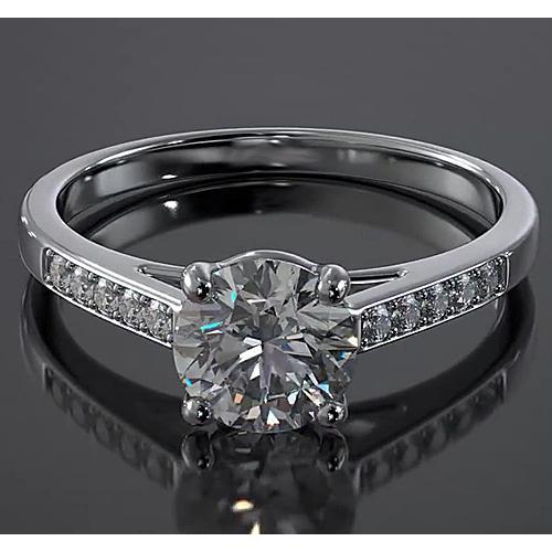 Engagement Ring Cathedral Setting Round Diamond White Gold