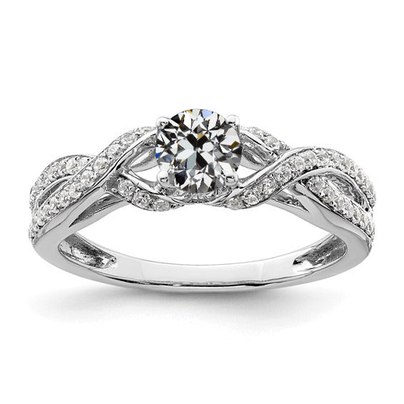 Engagement Ring Old Mine Cut Diamond