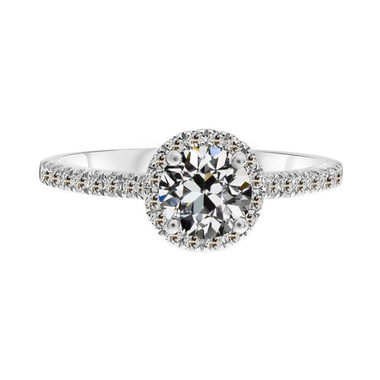 Engagement Ring Old Mine Cut 2.50 Carats Halo Diamond Jewelry