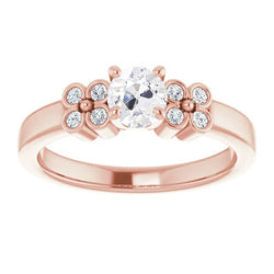 Engagement Ring Old Miner Real Natural Earth Mined Diamond Floral Style 3.50 Carats Prong Set