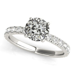 Real  Engagement Ring Round Old Cut Diamond Fishtail Set 4.50 Carats