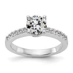 Real  Engagement Ring Round Old Miner Diamond Prong Set 2.50 Carats