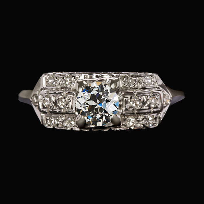 Engagement Ring Round Old Miner Diamond Prong Set 2.75 Carats