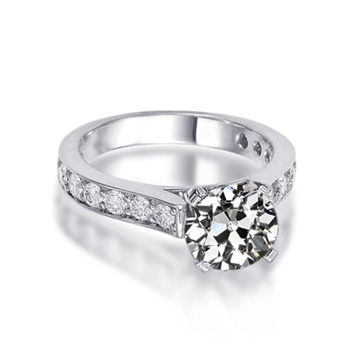 Engagement Ring Old Miner Diamond White Gold Jewelry