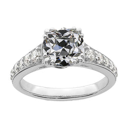 Engagement Ring Round & Cushion Old Mine Cut Real Natural Earth Mined Diamond 4.50 Carats